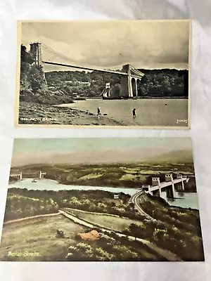 2 Vintage Postcards Featuring The Menai Bridge / Straits • £2.99