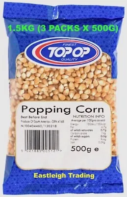 £8.90 • Buy 1.5KG (3 PACK X 500G) POPCORN Pop Corn Maize Seeds Kernels Pan Or Machine Method