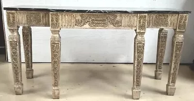 Console Table French Style  Marble Top Entryway   Maitland Smith? Painted L59  • $1295