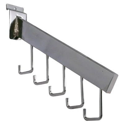 $18 • Buy Slatwall Waterfall Rectangular Tube 5 Hook Satin Nickel Finish Set Of 4