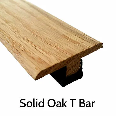 Solid Oak Threshold Door Bar Trims Strip For Wood Flooring Ramp And T Bars • £16.94