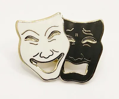 £29.50 • Buy 12x (TWELVE) NEW Comedy & Tragedy Theatre Masks Pin Badges (black And White)  
