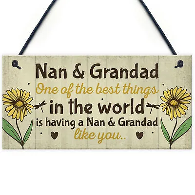 Nan And Grandad Christmas Birthday Gifts Plaque Grandparent Gifts THANK YOU • £3.99
