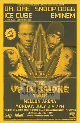 Up In Smoke Tour Concert Poster Mellon Arena Pittsburgh PA 2000 • $200