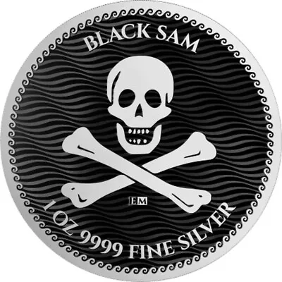 2024 Niue JOLLY ROGER FLAGS Collection BLACK SAM 1oz .9999 Fine Silver Bu Coin • £2.20