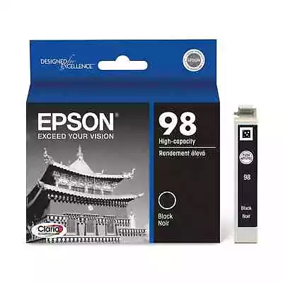 Genuine Epson 98 HighCap Black Ink Cartridge T098120 Sealed Box EXP 2016 NIB • $11.95