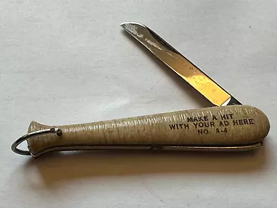 Vintage Mini Baseball Bat Shaped Pocket Knife Advertising Salesman Sample RARE • $24.95