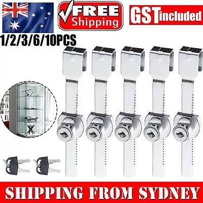 1-10X Sliding Window Glass Cabinet Lock Glass Door Lock Cabinet Display With Key • $25.99