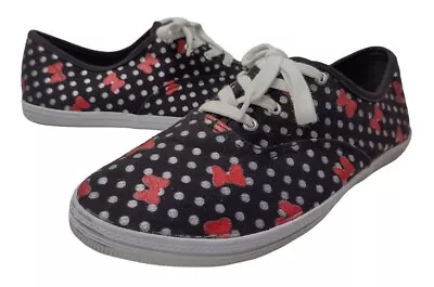 Girls Youth Minnie Mouse Shoes Low Top Canvas Casual Bow Ties Youth Sz 6  • $20.92