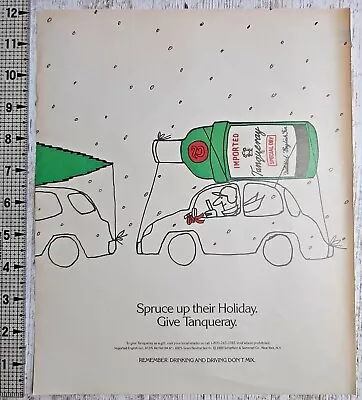 1989 Tanqueray Vintage Print Ad Gin English Dry Imported Car Christmas Tree Gift • £9