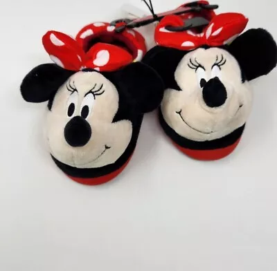 Disney Junior Toddler Size 9-10 MINNIE MOUSE GIRLS SLIPPERS RED BRAND NEW NWT • $16.42