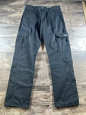 Wrangler Cargo Pants Mens 32x31 Black Fleece Lined Relaxed Paratrooper Workwear • $18.97
