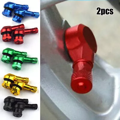 2PCS Motorcycle CNC Aluminum 11.3mm Tire Wheel Stem Valve 90 Degree Angled US • $5.01