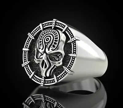 UFO Alien Outlandish Strange Skull 925 Sterling Silver Biker Rider Ring • $104.30