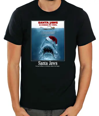 Jaws Santa Jaws W/B Short Sleeve Men T Shirt L801 • £10.98