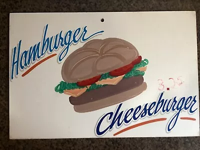 Vintage Handpainted Boardwalk Carnival Cheeseburger Sign Seaside Heights NJ • $134.87