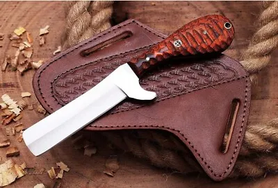 Handmade D2 Steel Cowboy Bull Cutter Knife With Wood Handle And Pancake Sheath • $29.99