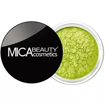 MICA BEAUTY Mineral Eye Shadow Glitter LUCKY 107 Lime Green Full Size 2.5g NeW • $18.33