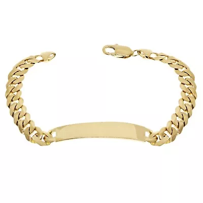 10k Yellow Gold Solid Curb Cuban Link ID Chain Bracelet 8.5  10.2mm 21.1 Grams • $1055.49