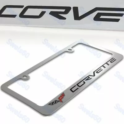 For Chevy Corvette C6 Chrome Plate Brass License Plate Frame Officially License • $29.95