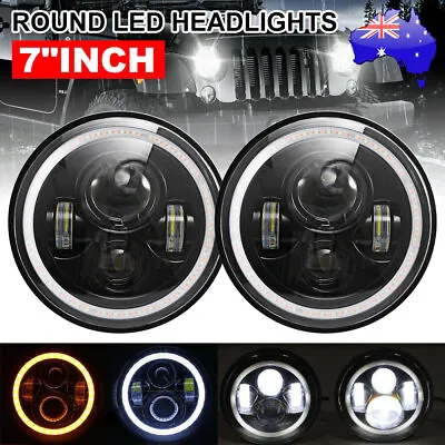Pair 7inch LED Headlights Projector Hi/Lo Beam DRL Light For Jeep Wrangler JK GQ • $40.65