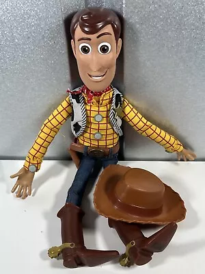 Disney Pixar Sheriff Woody Toy Story Pull String Talking Doll 16  Cowboy Hat  • £24.99