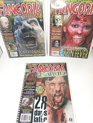 FANGORIA VTG Horror Mags Lot X3 Vol. 223 224 229 Cabin Fever 28 Days Later  • $27.50