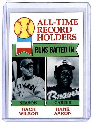 1979 Topps All-Time Records Hack Wilson/Hank Aaron #412. • $3.80