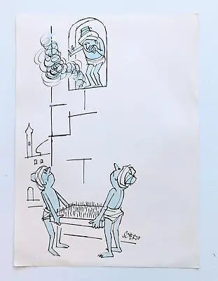 Scherzo - Original Cartoon - Drawing Around 1960 - Jump Of The Fakir - London? • £81.22