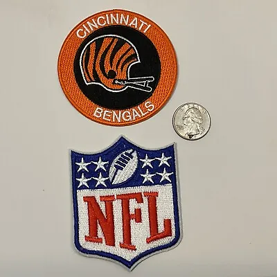 (2) CINCINNATI BENGALS  / NFL Vintage Embroidered Iron On Patches Patch Lot 3” • $8.69