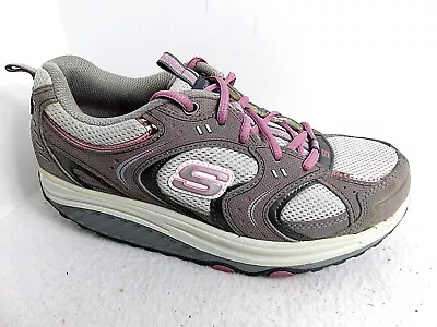 Skechers Shoes Womens Size 9 Shape Ups  Sneakers 11808 Walking Toning Gray Mauve • $18.75