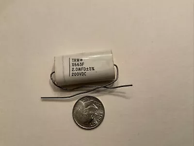 2.0MFD +/- 5% 200V   Axial Lead Mylar Capacitor TRW X663F NOS • $3