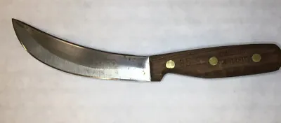 $65 • Buy Vintage Chicago Cutlery 95-5 5  Curved Blade Skinning Knife Wood Handle Carbon