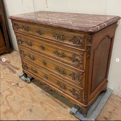 ARRIVES JULY 2024 Antique French Louis XV Marble Top Chest Of Drawers/Dresser • $2250
