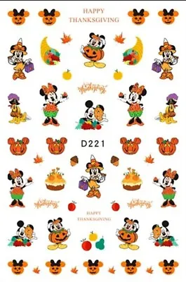 Mickey Mouse Disney Fall Thanksgiving Nail Art Stickers • $3.55