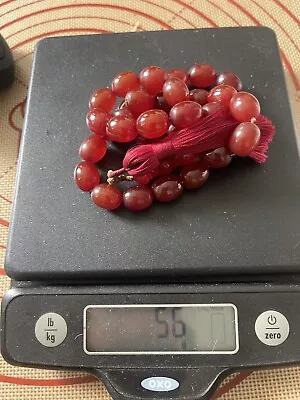 Antique Prayer Bakelite Beads Cherry Olive Faturan 56 Grams • $40