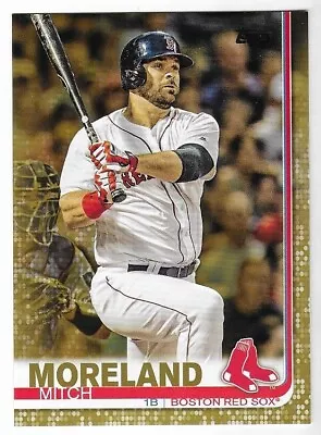Mitch Moreland 2019 TOPPS MLB SERIES 1 GOLD BORDER PARALLEL CARD #262 Red Sox SP • $0.50