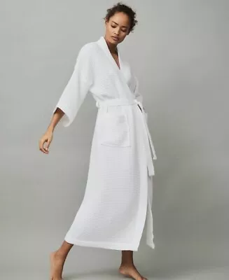 The White Company Long Lightweight Waffle Towelling Robe/Gown Size XS RPP £60 • £21.76