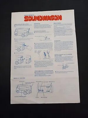 $7 • Buy 1970's Vintage Soundwagon Musical VW Bus Toy Record Player (INSTRUCTION PAPER)