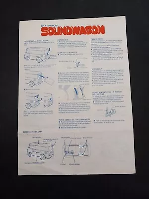$7 • Buy 1970's Vintage Soundwagon Musical VW Bus Toy Record Player (INSTRUCTION PAPER)