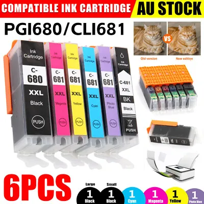 $31.95 • Buy 6x Ink Cartridges PGI-680 CLI-681 XXL For Canon TS8160 TS8260 TS8360 TS9160 6360