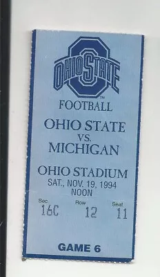 1994 Michigan Ohio State Original College Football Ticket Stub NCAA • $9.99