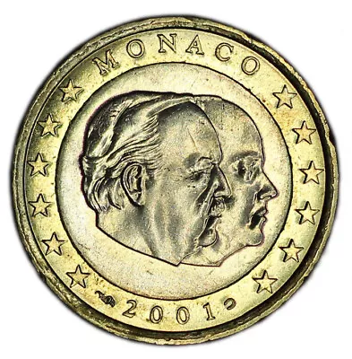 MONACO Coin 1 Euro 2001 UNC Uncirculated Condition • $15