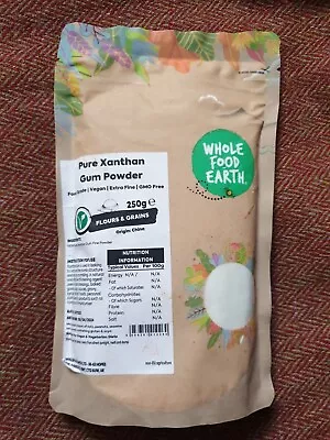 Pure Xanthan Gum Powder 250g Resealable Pouch Whole Food Earth BBE: 05/04/24 • £5