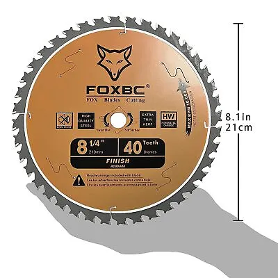 8-1/4  X 40 Tooth Finishing Table Saw Blade With 5/8  Arbor Diamond Knockout • $25.49