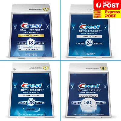 $12.95 • Buy Crest 3D Teeth Whitening Strips Radiant Express Treatment Level 8 12 18 28