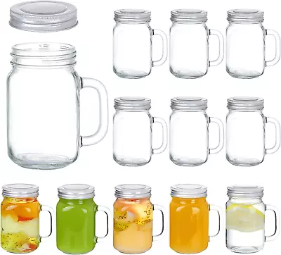 8Oz Mason Jar Mug With Handle And Golden LidsSet Of 12 Old  • $42.99