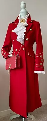 NWT Red Wool Coat With Dress And Bag Size M • £275.06