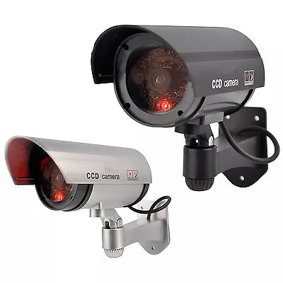 Outdoor Dummy Fake LED Flashing Security Camera CCTV Surveillance • £18.49