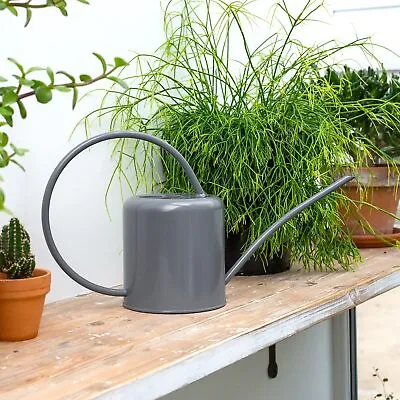 Indoor Small Grey Watering Can Metal Galvanised Steel 1.4L Narrow Spout Plants • £15.83